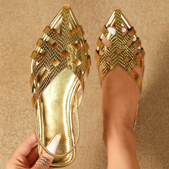 Heidi-Mode | Damen Sandalen Golden Lace Hollow Head