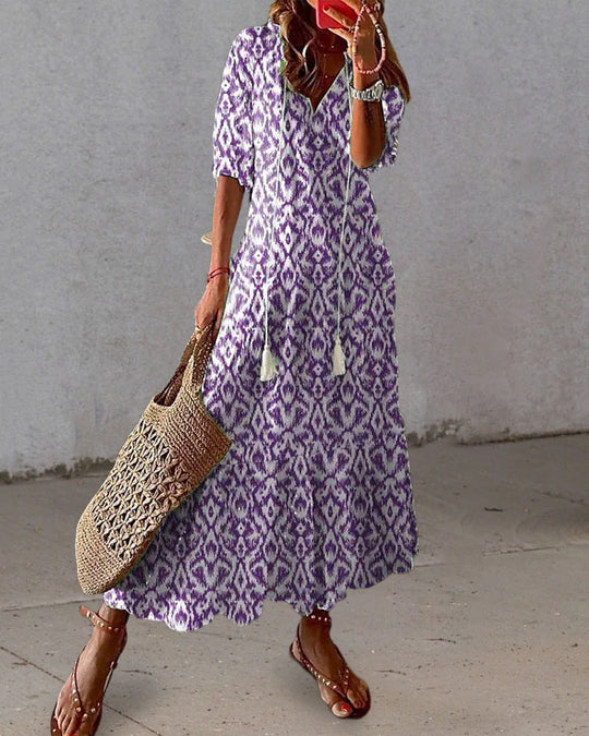 Heidi-Mode | Boho Bauchbedeckendes Maxikleid