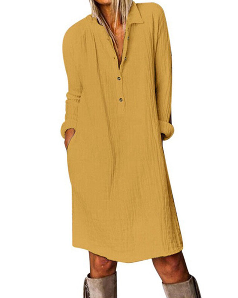 Heidi-Mode | Langarm Einfarbig Kleid