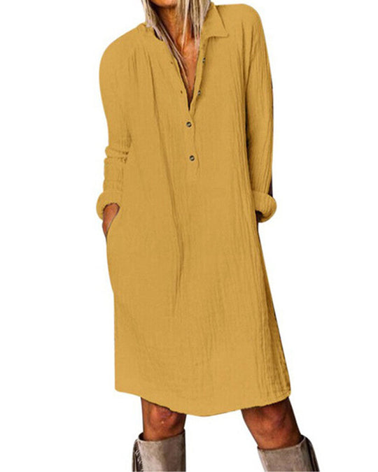 Heidi-Mode | Langarm Einfarbig Kleid