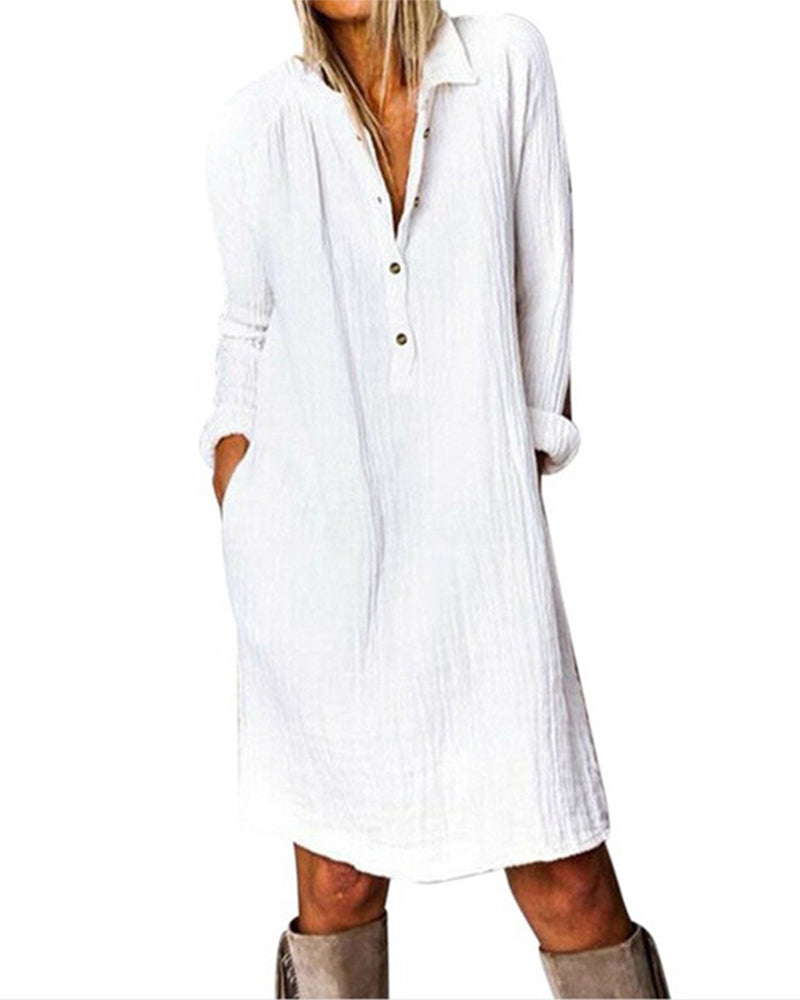 Heidi-Mode | Langarm Einfarbig Kleid