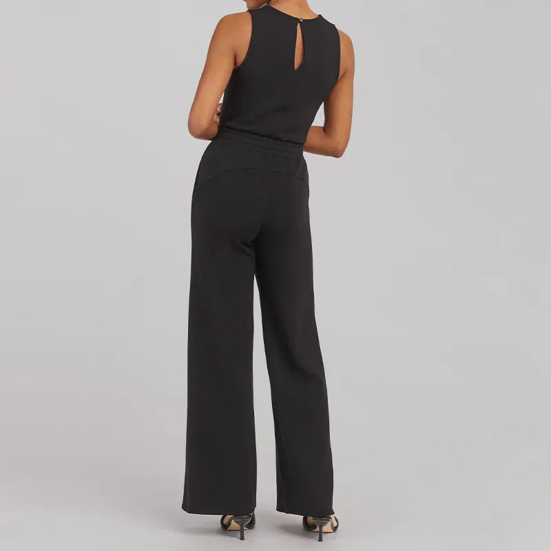 Vielseitige Eleganz Ärmelloser einfarbiger Jumpsuit