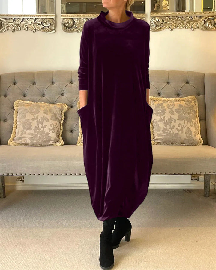 Heidi-Mode | Stilvolles Samtkleid mit Taschen