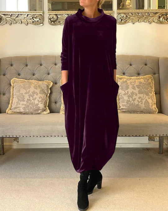 Heidi-Mode | Stilvolles Samtkleid mit Taschen