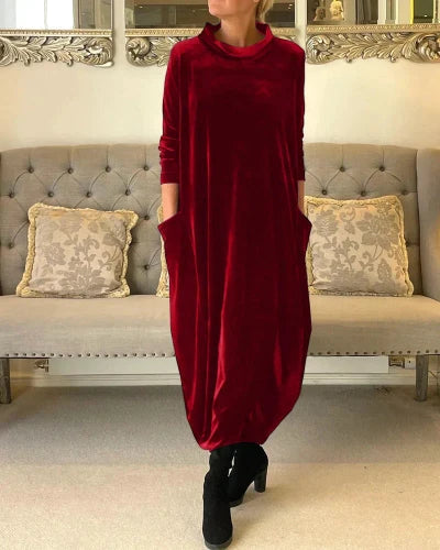 Heidi-Mode | Stilvolles Samtkleid mit Taschen