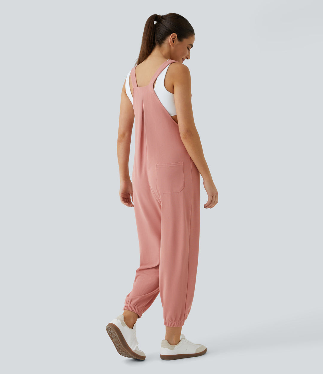 jumpsuit Mit Verstellbarem Gürtel Und Knöpfen, Mehreren Taschen Und Waffelmuster