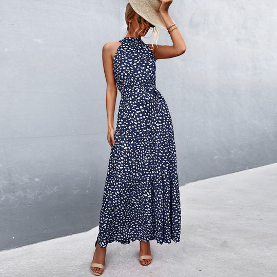 Heidi – Stylisches, ärmelloses Sommerkleid mit Leopardenmuster