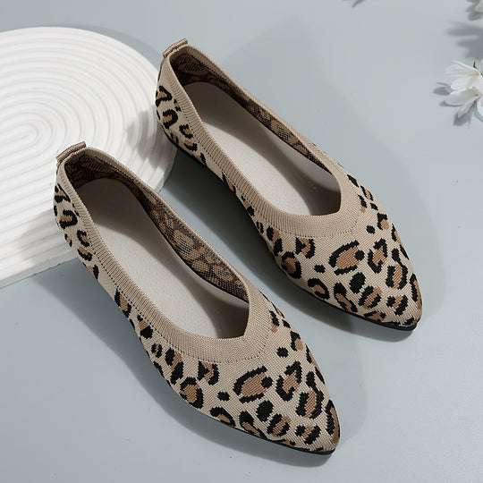 Heidi-Mode | Damen Leopard Ballerinas Punktschritt Auf Licht Ramin
