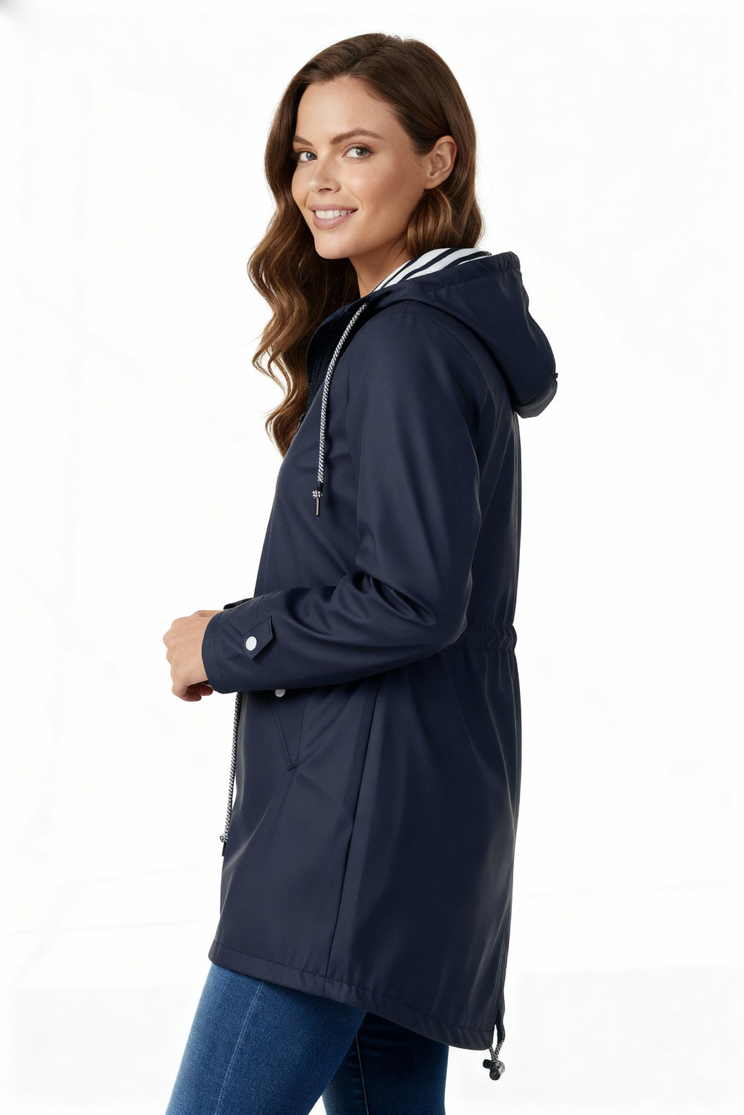 Wasserdichter Mantel mit Kapuze