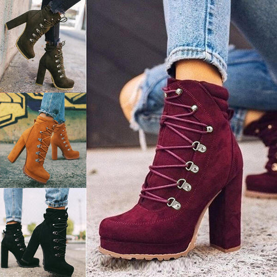 Lisa |  Runde Zehe Spitze High Heels Stiefel