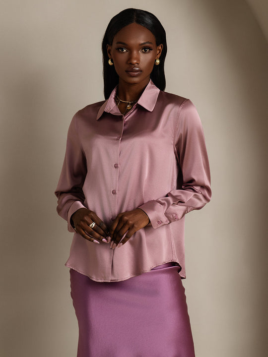 Heidi-Mode | Damen Seiden Basis Militär Revers Hemd