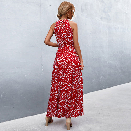 Heidi – Stylisches, ärmelloses Sommerkleid mit Leopardenmuster