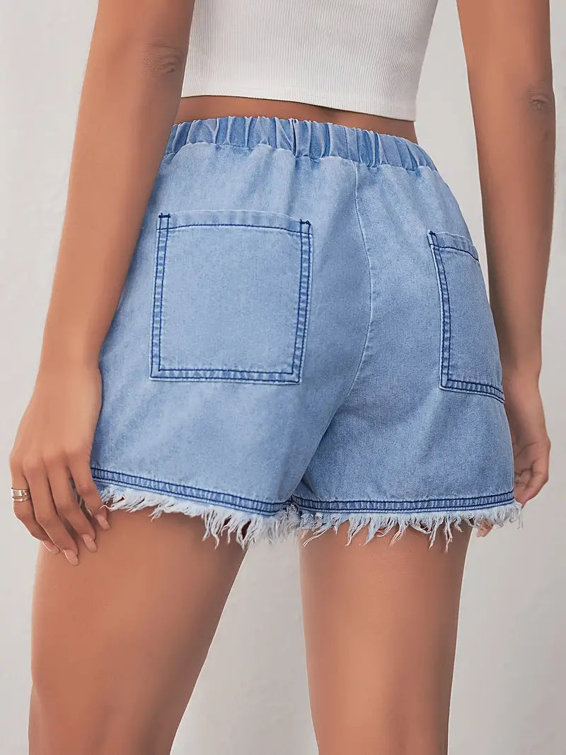 Jeansshorts mit elastischem Bund für Frühling/Sommer