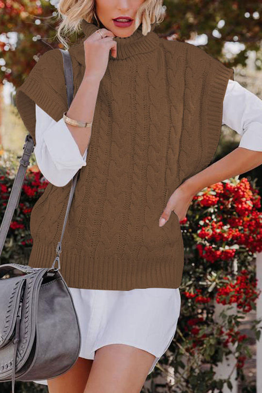 Heidi-Mode | Natalia Kabel Kurzarm Rollkragenpullover