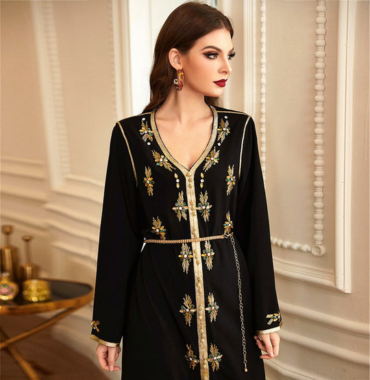 Heidi-Mode | Handgenähte Strass Frauen Kaftan Caftan Kleid