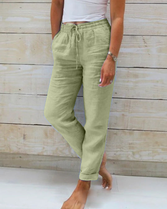 Heidi-Mode | Baumwoll-Leinen-Elastische Hose