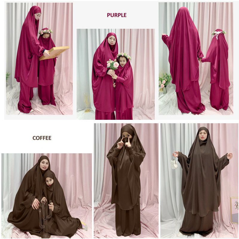 Heidi-Mode | Muslimische Frauen Gebet Kleid Jilbab Mantel Mutter und Tochter Mädchen Matching Outfits