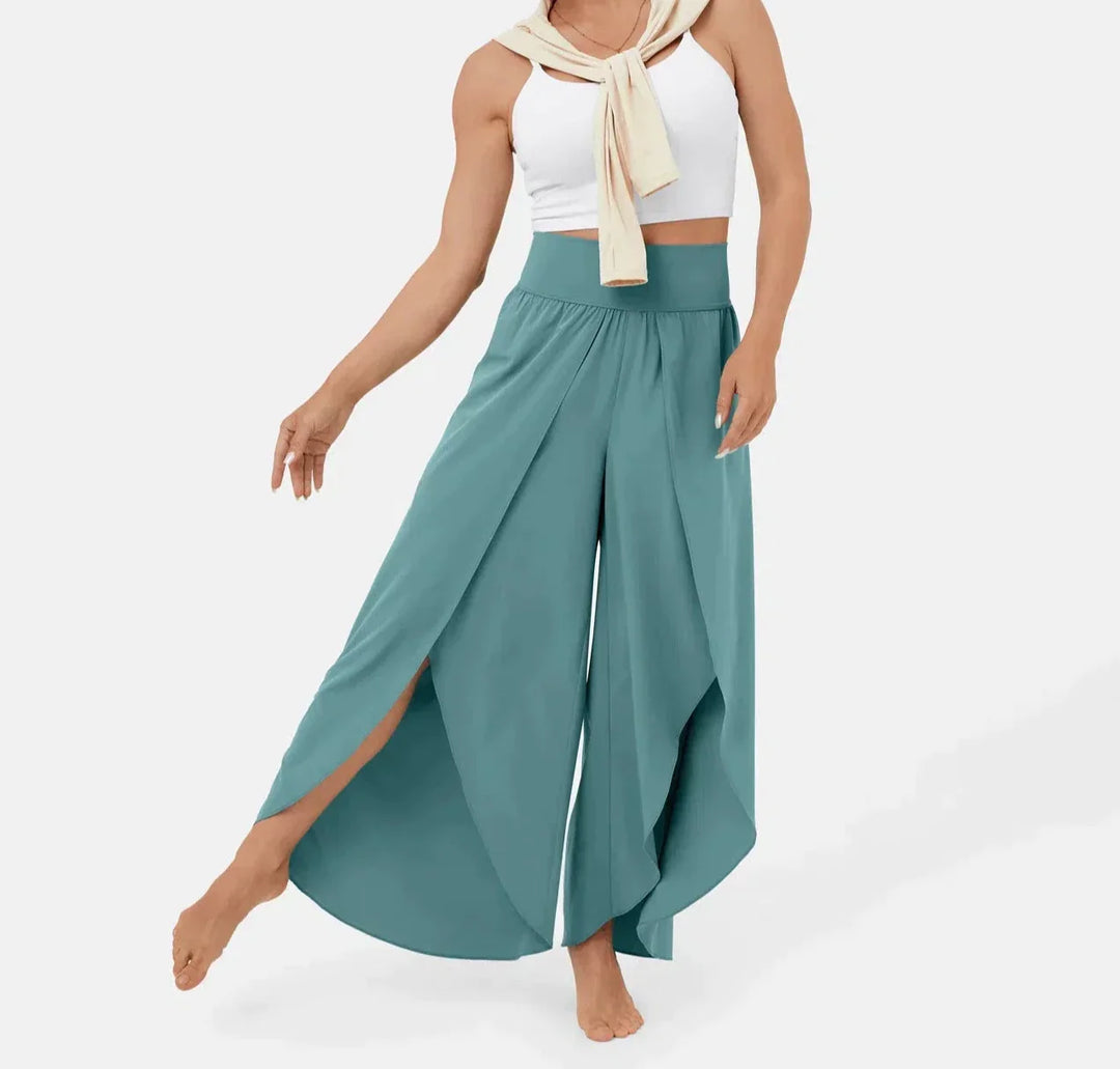 Heidi-Mode | Damen Hose Super Bequeme, Luftige und Elegante Schlaghose mit Integrierten Shorts