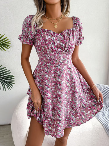 Böhmisches Kleid mit Blumendruck