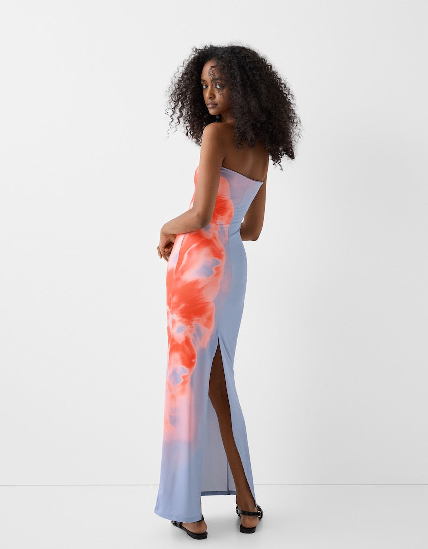 Heidi-Mode | Sommerliches trägerloses Maxikleid