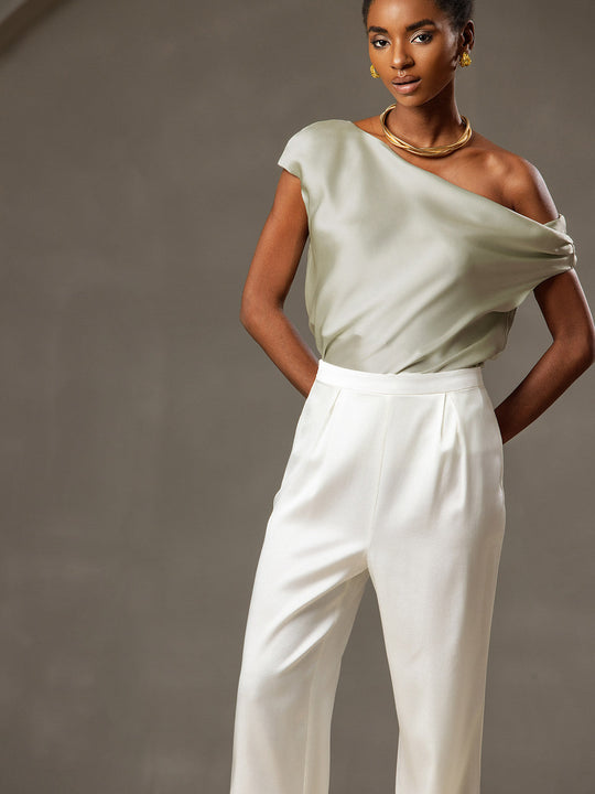 Heidi-Mode | Seiden Chic Ein Schulter Bluse