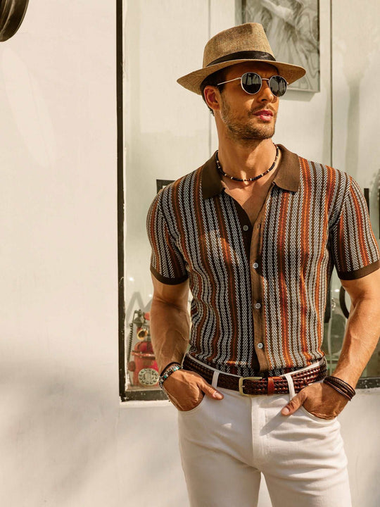 Heidi-Mode | Retro 70S Gestreiftes Vintage Hemd
