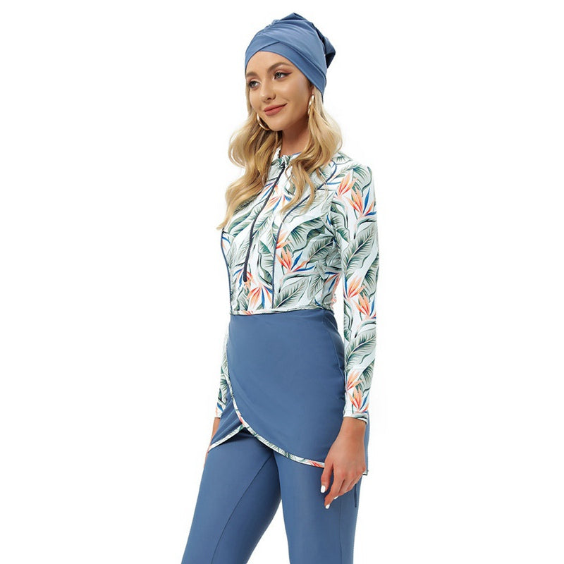 Heidi-Mode | 3 Stück Set Badebekleidung Badeanzug Burkini Badeshorts