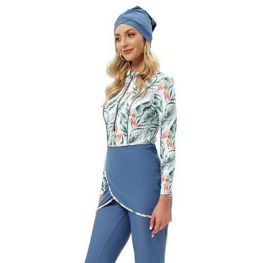 Heidi-Mode | 3 Stück Set Badebekleidung Badeanzug Burkini Badeshorts