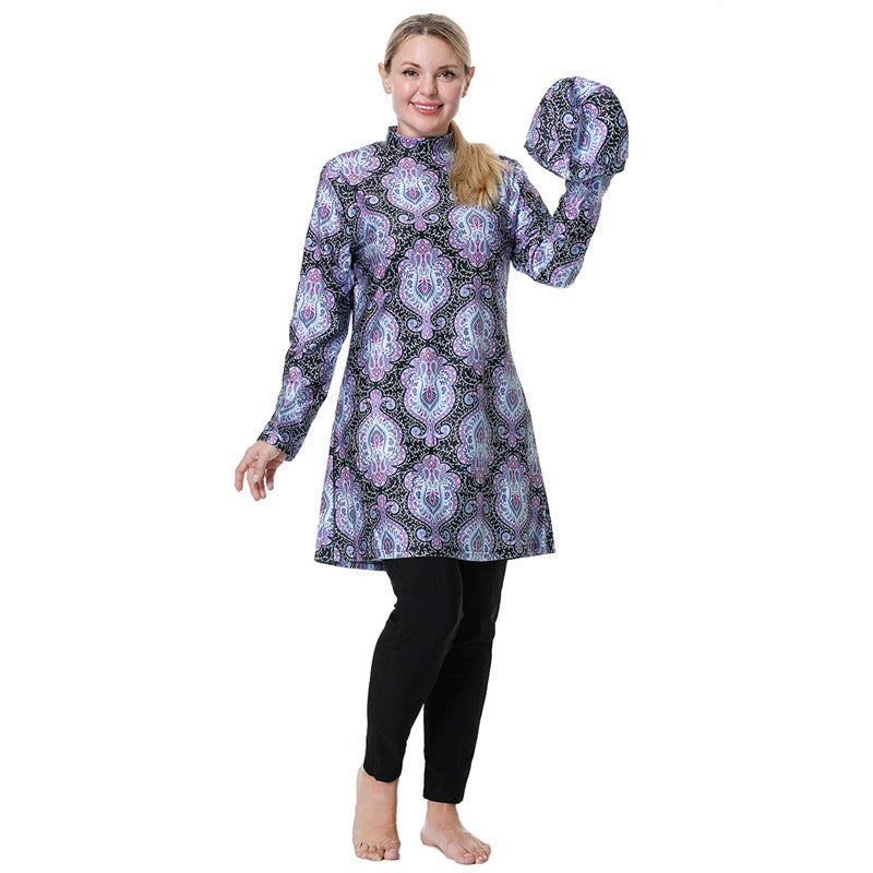 Heidi-Mode | 3Xl 8Xl Gedruckte Halal Arabische Frauen Badebekleidung Badeanzug Burkinis