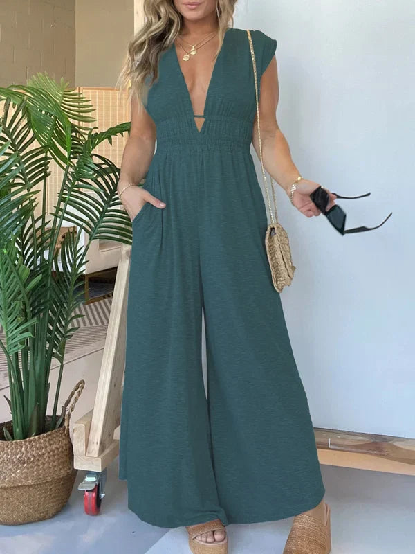 Comfy Jumpsuit mit V-Ausschnitt