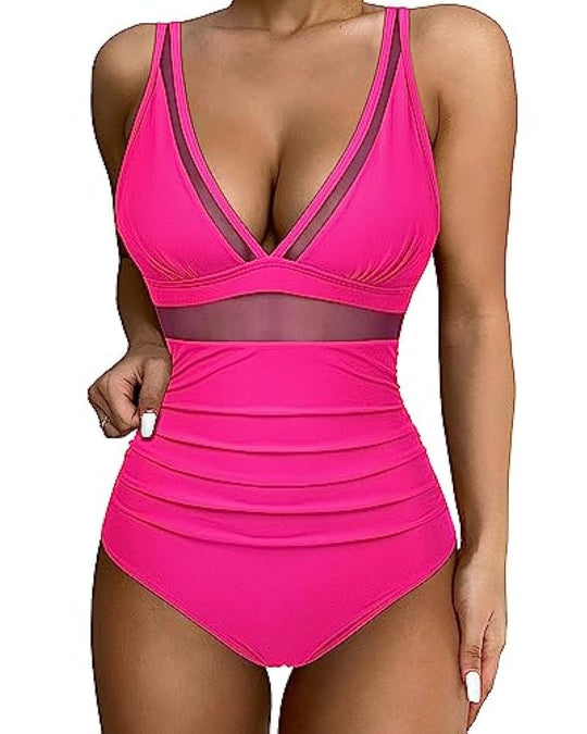 Heidi Mode | Einteiliger hohler Badeanzug mit hoher Taille