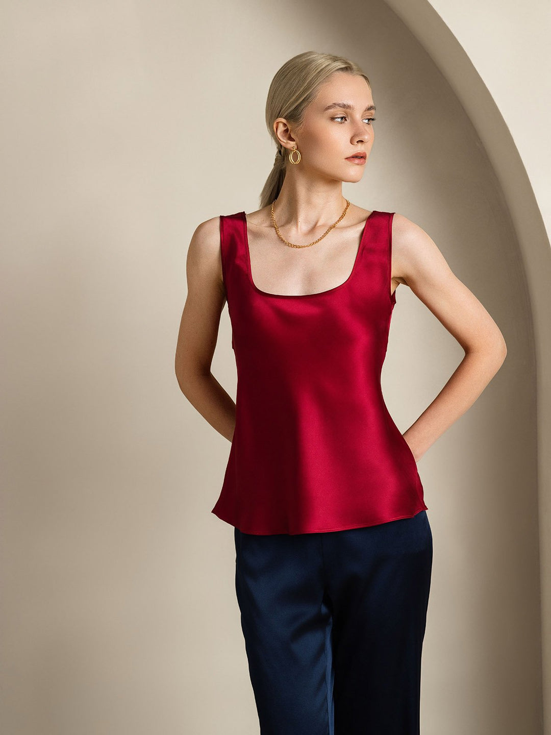 Heidi-Mode | Seide U-Ausschnitt Trägershirt