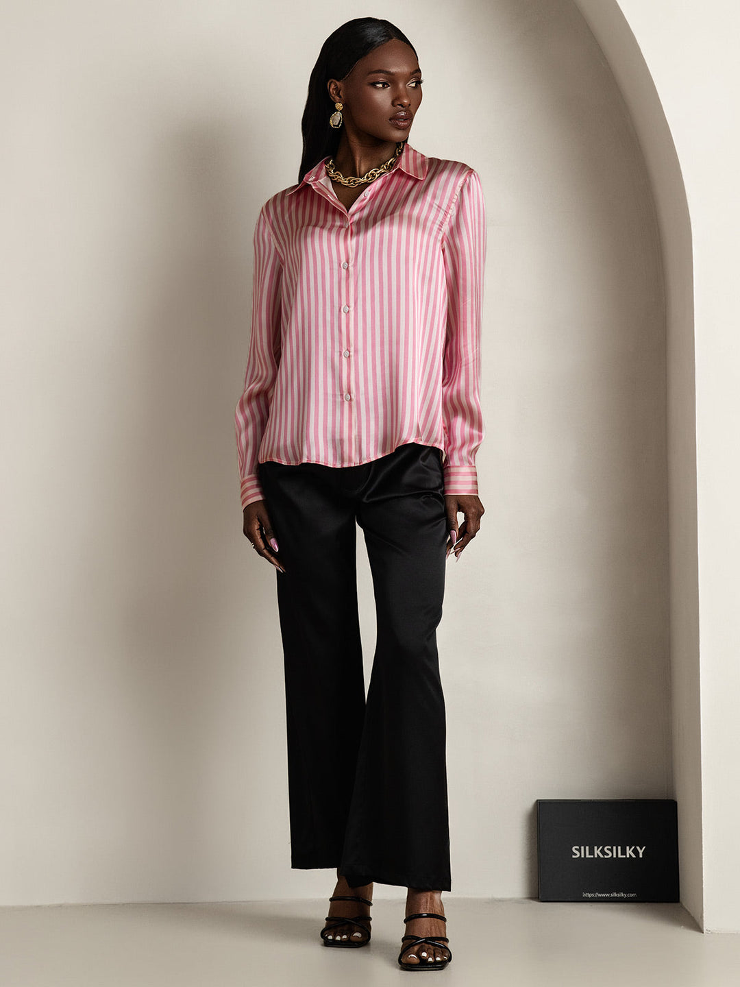 Heidi-Mode | Damen Seiden Basis Militär Revers Hemd