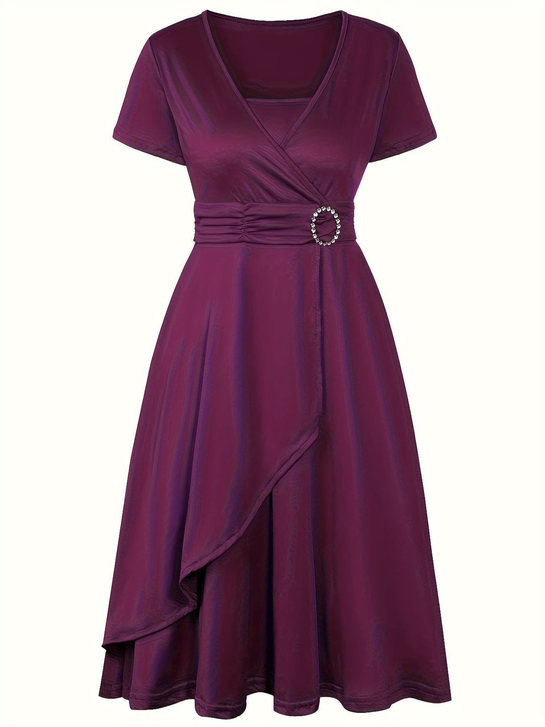 Heidi-Mode | Stilvolles Baumwollkleid mit Schmaler Passform, Asymmetrischem Saum und Bindegürtel für Damen Ideal für Den Sommer