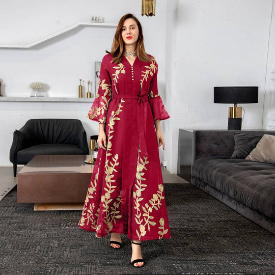 Heidi-Mode | Bestickte Abendkleid Kaftan Kleid Frauen Caftan