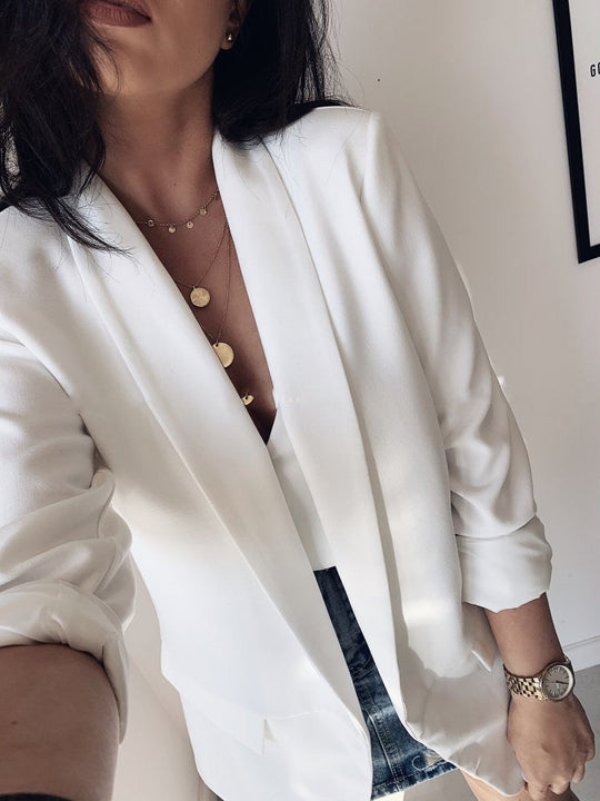 Heidi-Mode | Frauen Blazer Ein Knopf Lange Ärmel Kleine Blazer