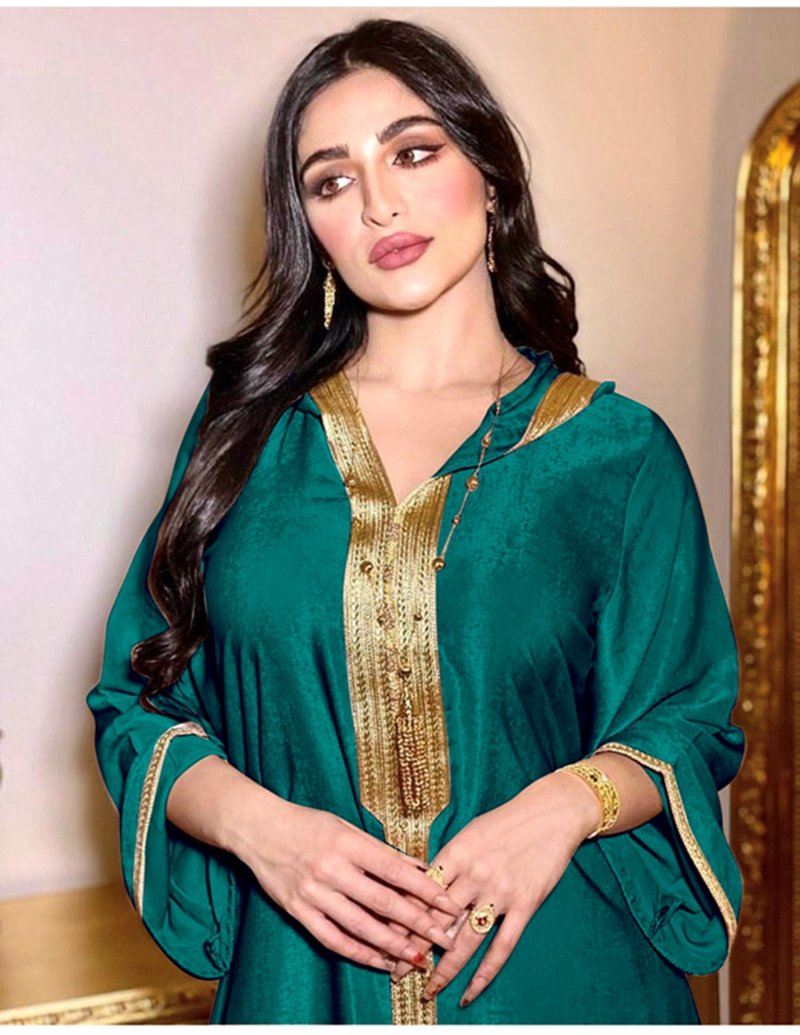 Heidi-Mode | Kapuze Samt Frauen Kaftan Kleid Jalabiya Jalaba