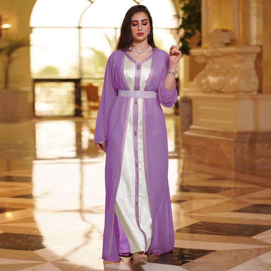 Heidi-Mode | Eid 2-Teiliges Set Frauen Kaftan Kleid Naher Osten Arabisch
