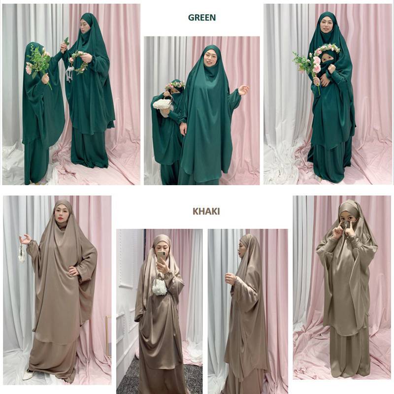 Heidi-Mode | Muslimische Frauen Gebet Kleid Jilbab Mantel Mutter und Tochter Mädchen Matching Outfits