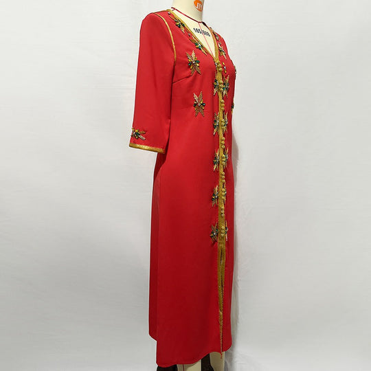 Heidi-Mode | Handgenähte Strass Frauen Kaftan Caftan Kleid