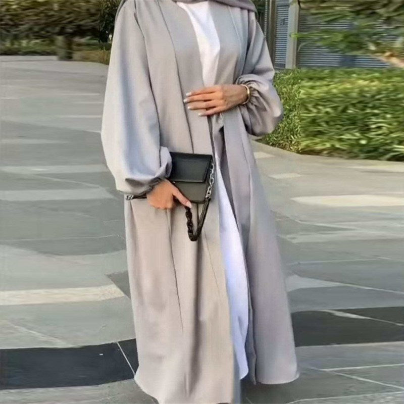 Heidi-Mode | mit Taschen 11 Farboptionen Kimono Strickjacke Offene Abaya Kleid für Muslime Frauen