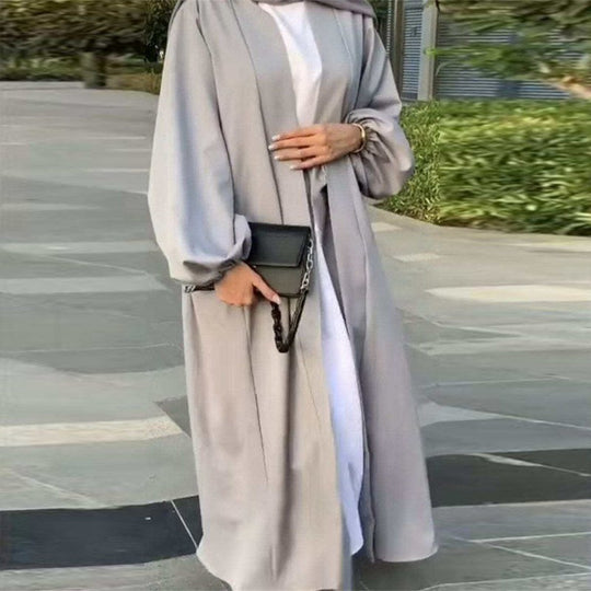 Heidi-Mode | mit Taschen 11 Farboptionen Kimono Strickjacke Offene Abaya Kleid für Muslime Frauen