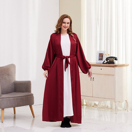 Heidi-Mode | Puffärmel Offene Abaya Kleid für Muslimische Frauen