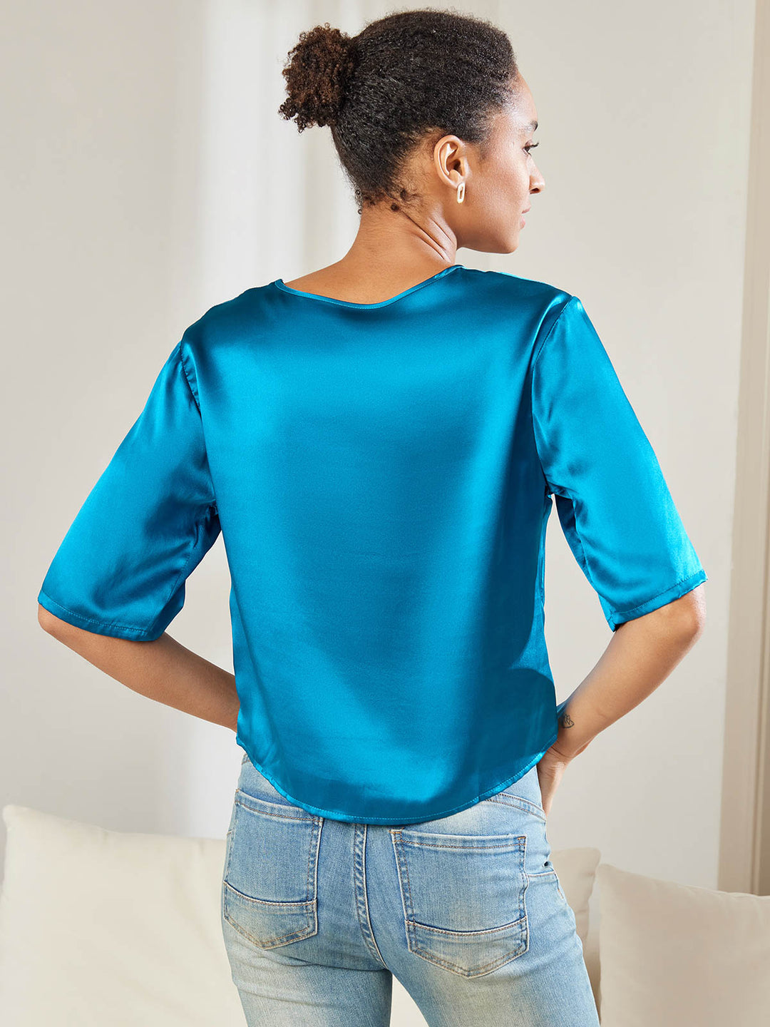 Heidi-Mode | 100% Seide Lässiges Damen T-Shirt
