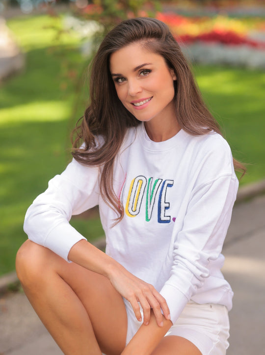 Heidi-Mode | Love Sweatshirt, Weiß
