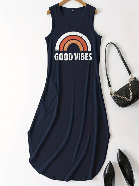 Vibes - Langes Kleid mit Buchstabendruck