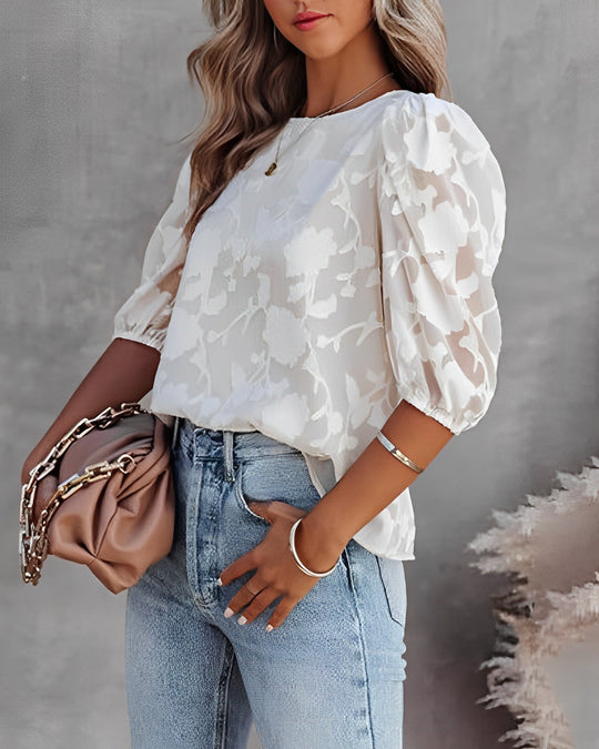 Heidi-Mode | Puffärmeliges Chiffonhemd