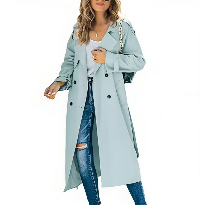 Eleganter zweireihiger Trenchcoat für Damen