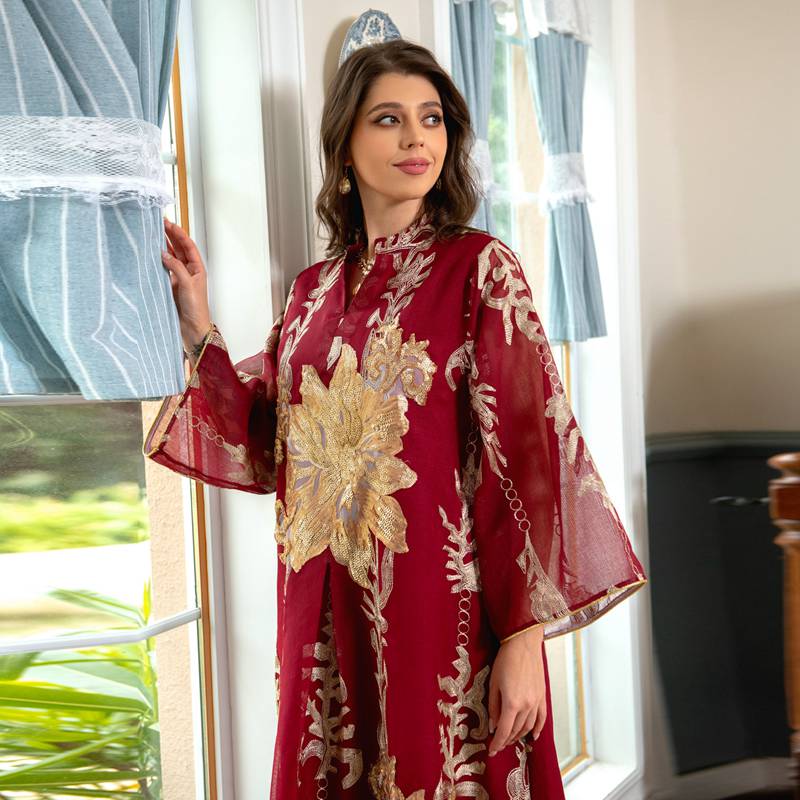 Heidi-Mode | Eid Luxus Kaftan Kaftan Kleid Jalabiya mit Pailletten Bestickt