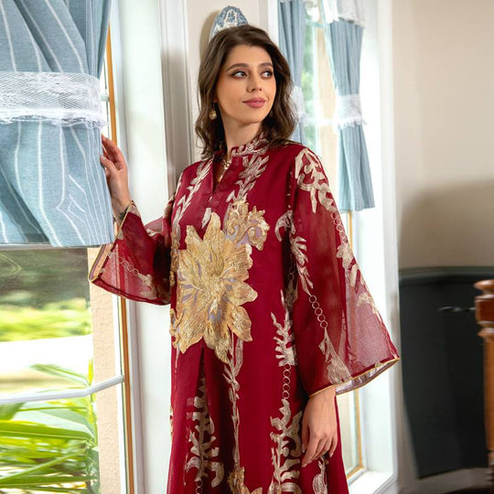 Heidi-Mode | Eid Luxus Kaftan Kaftan Kleid Jalabiya mit Pailletten Bestickt